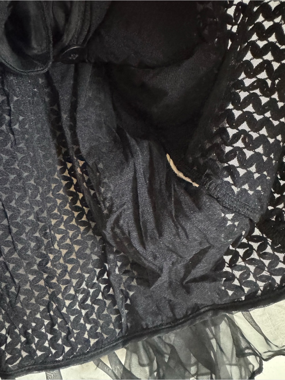 Armani Collezioni Black Ruffle-Trim Knit button down Cardigan - Picture 3 of 4
